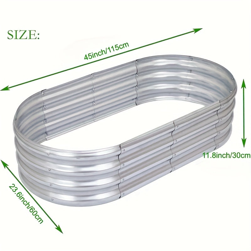 4x2x1FT Galvanized Raised Garden Bed