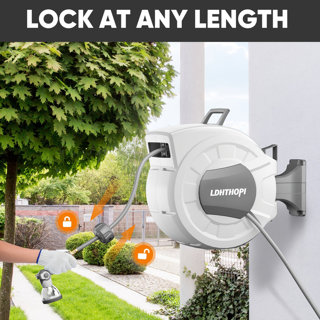Retractable Wall-Mounted Garden Hose Reel