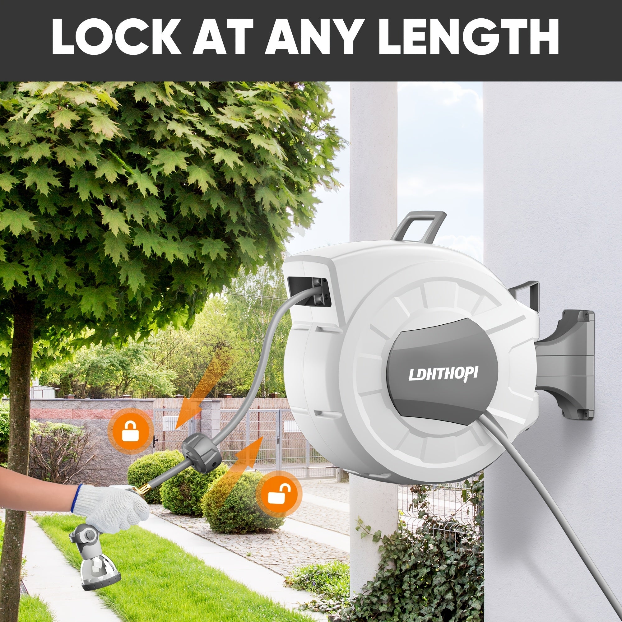 Retractable Wall-Mounted Garden Hose Reel
