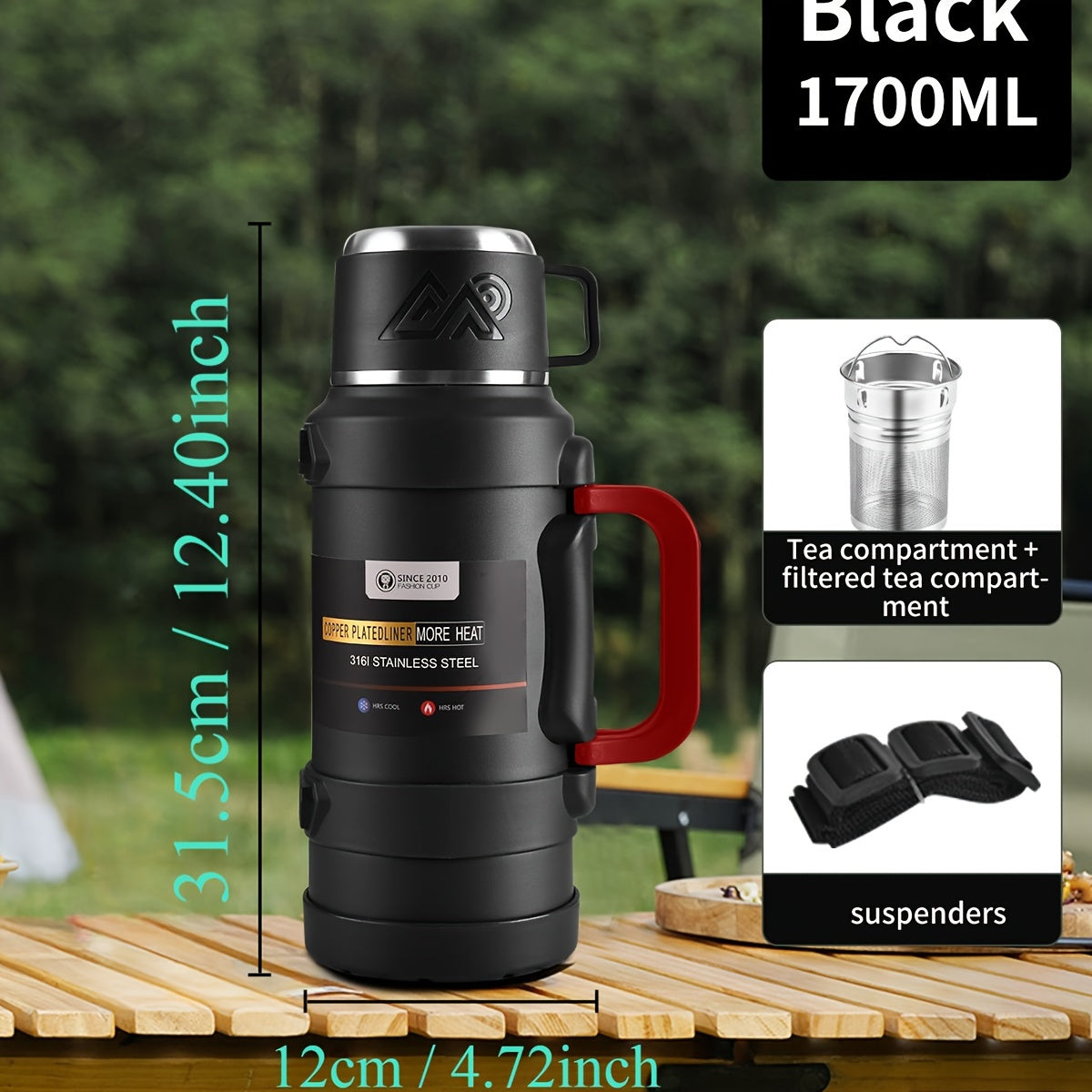 Large Insulated Stainless Steel Thermos