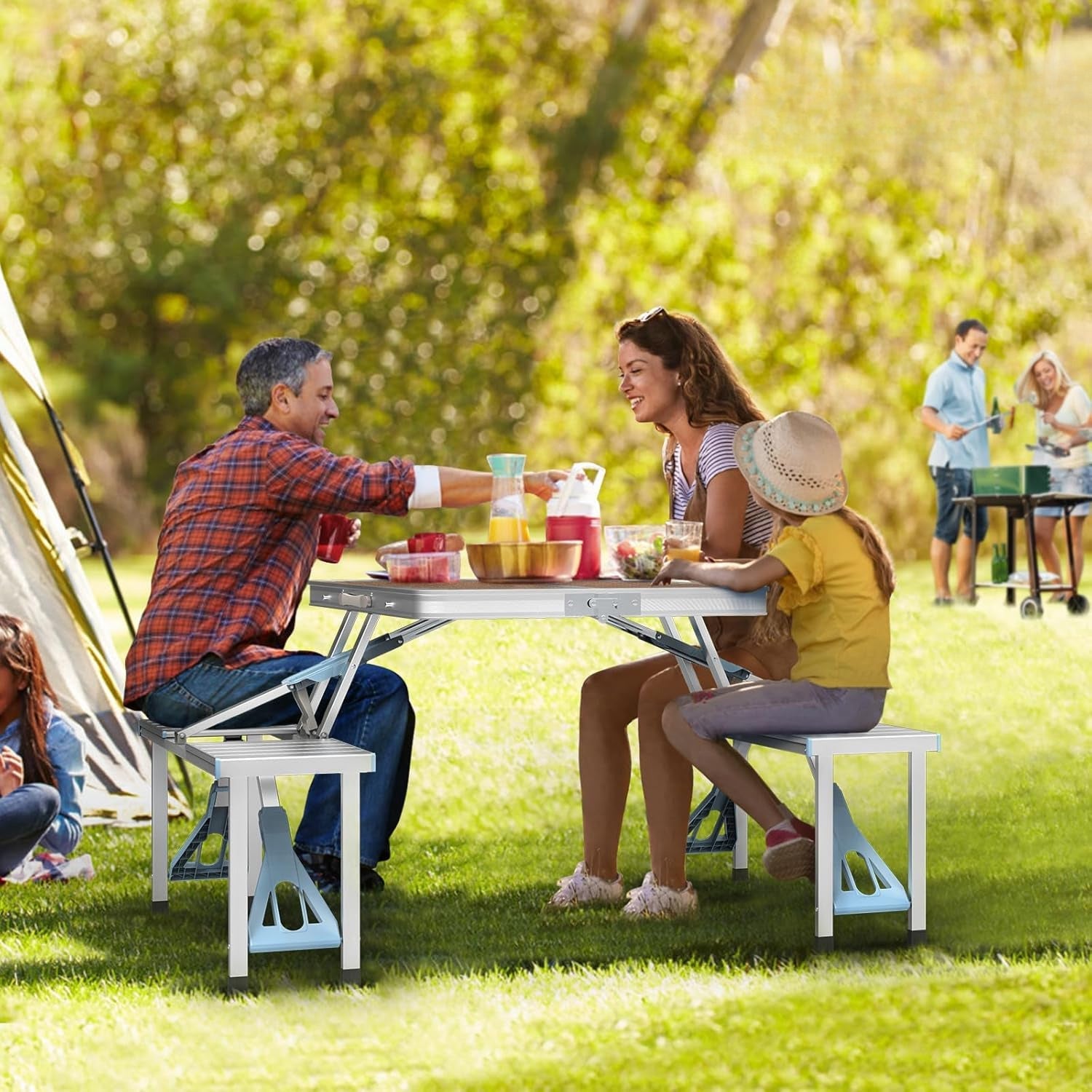 4FT Folding Camping Table with 4 Seats