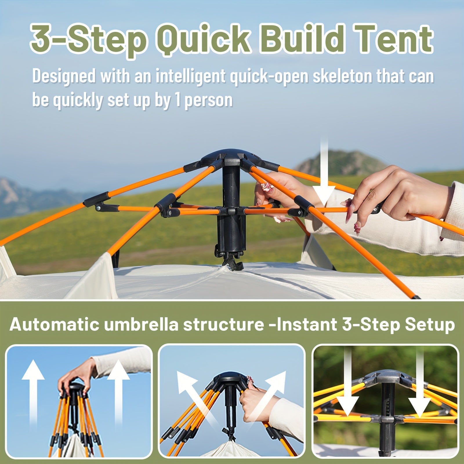 3–4 Person Pop-Up Camping Tent