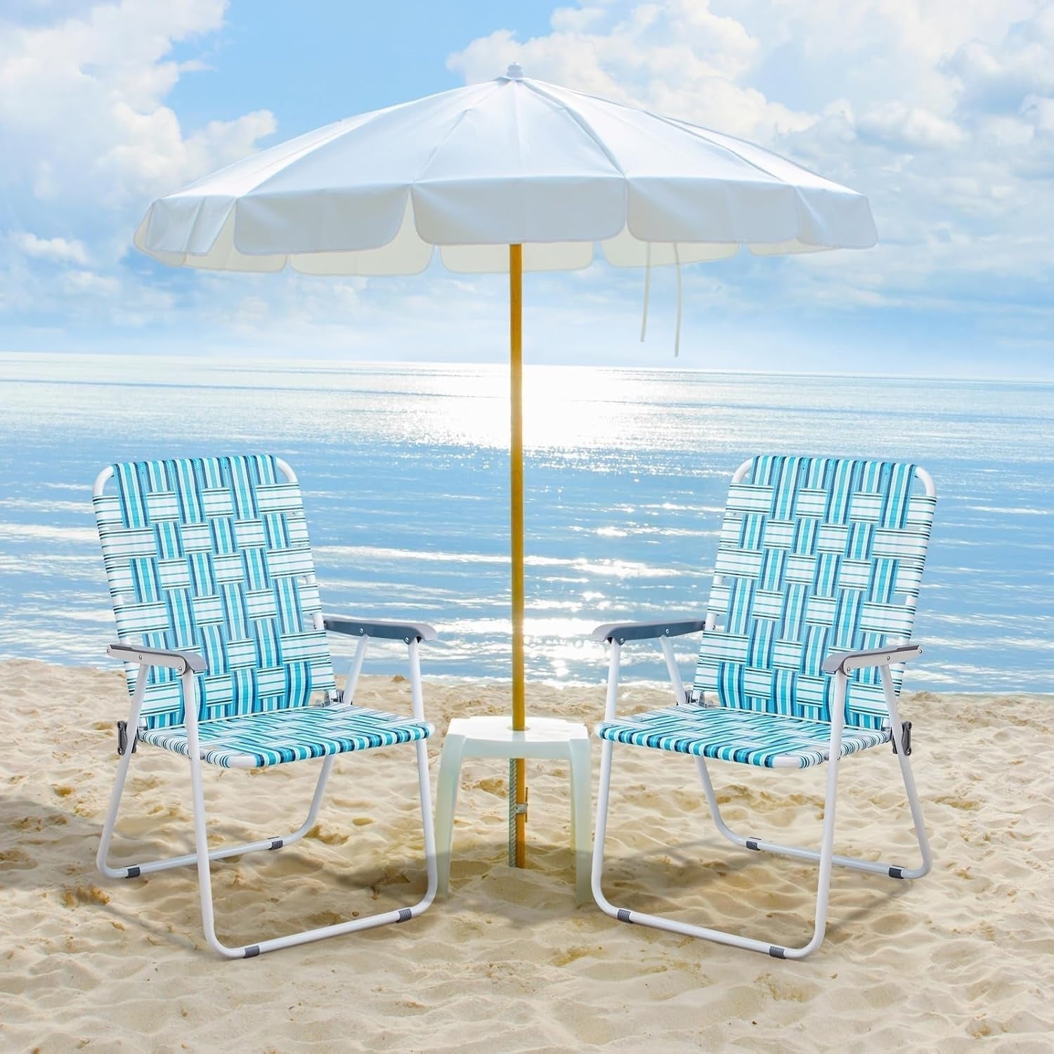 2-Pack Folding Outdoor Webbed Chairs