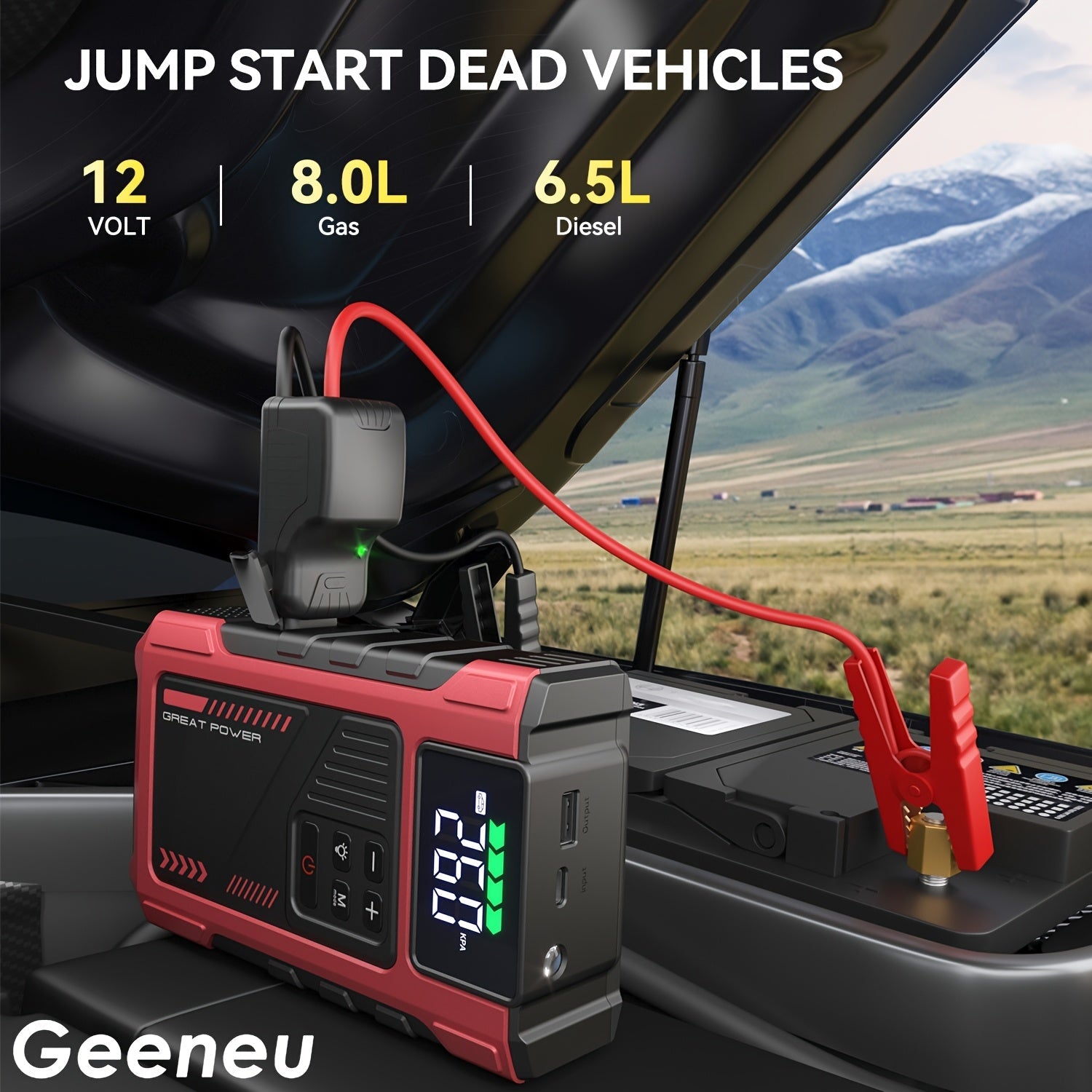 9-in-1 Jump Starter with Air Compressor