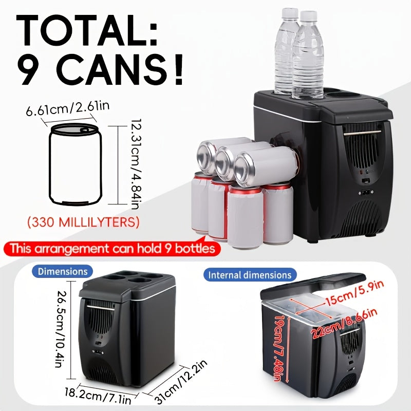 6L Portable Car Cooler & Warmer Mini Fridge