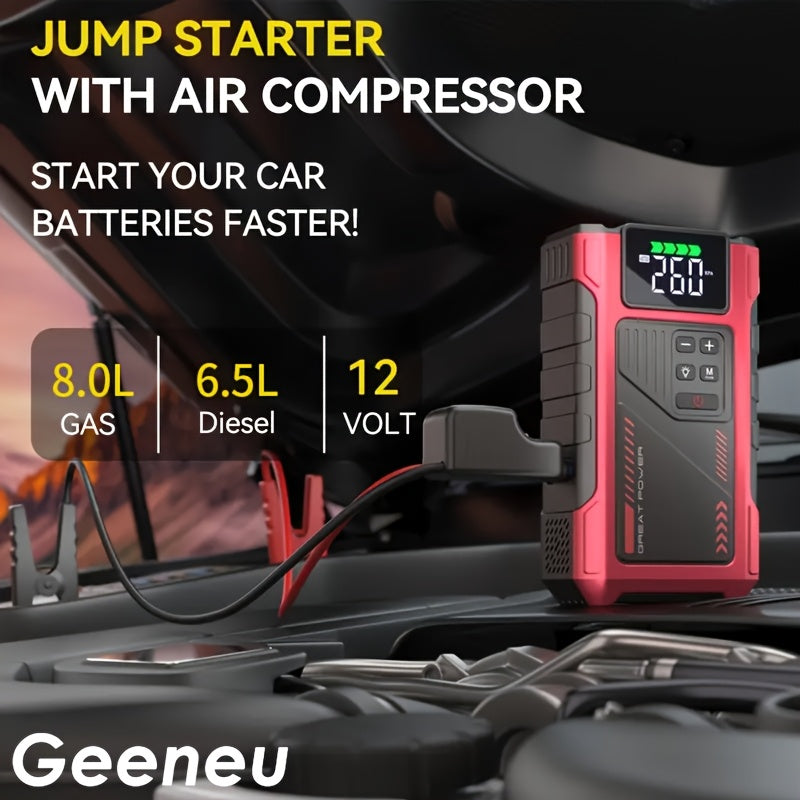 9-in-1 Jump Starter with Air Compressor