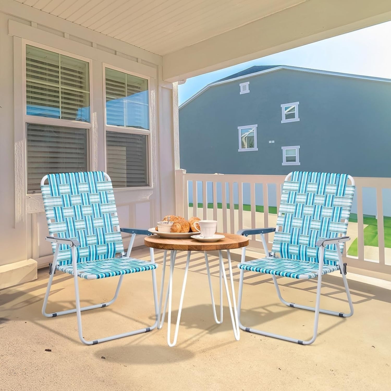 2-Pack Folding Outdoor Webbed Chairs
