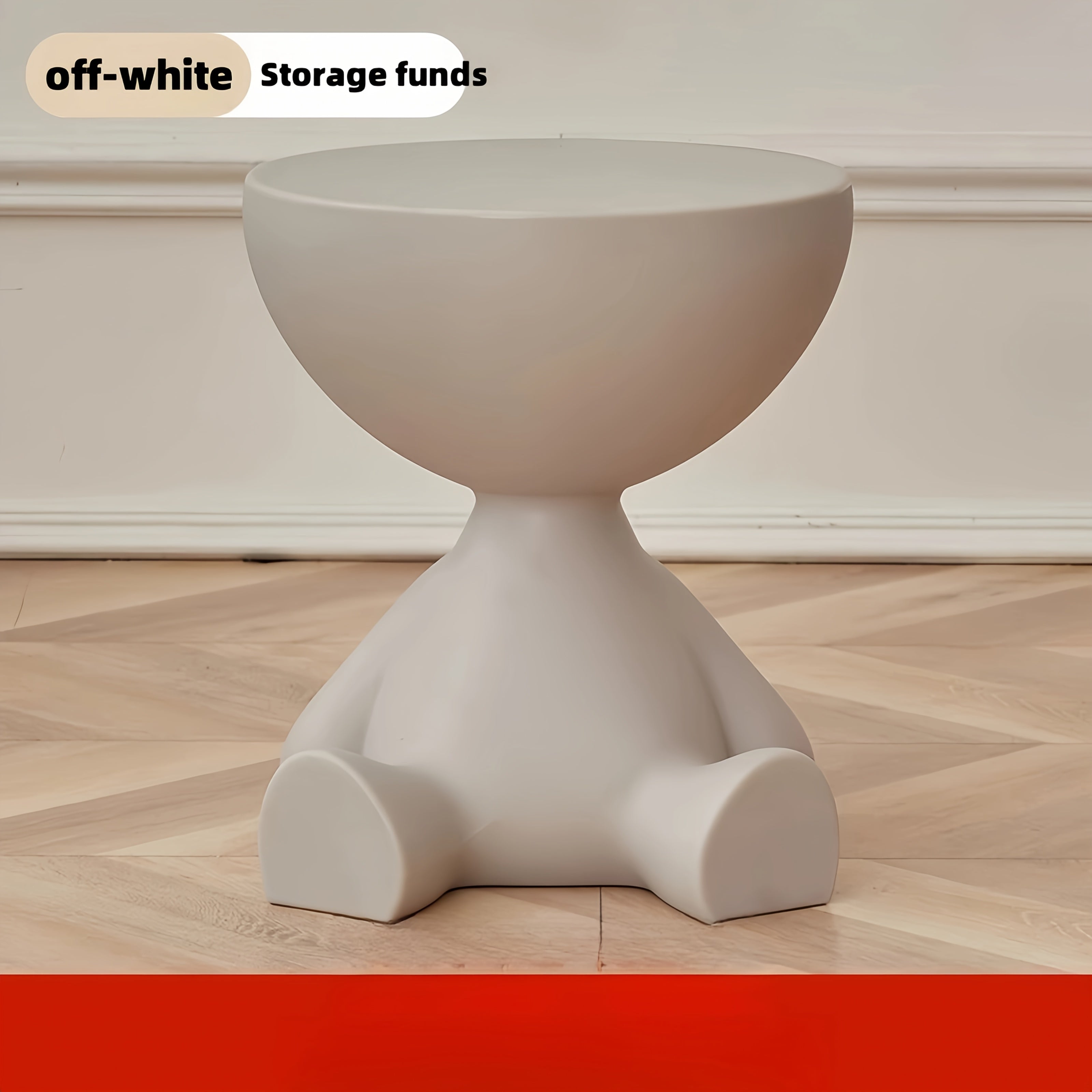 Bear-Shaped Side Table with Storage