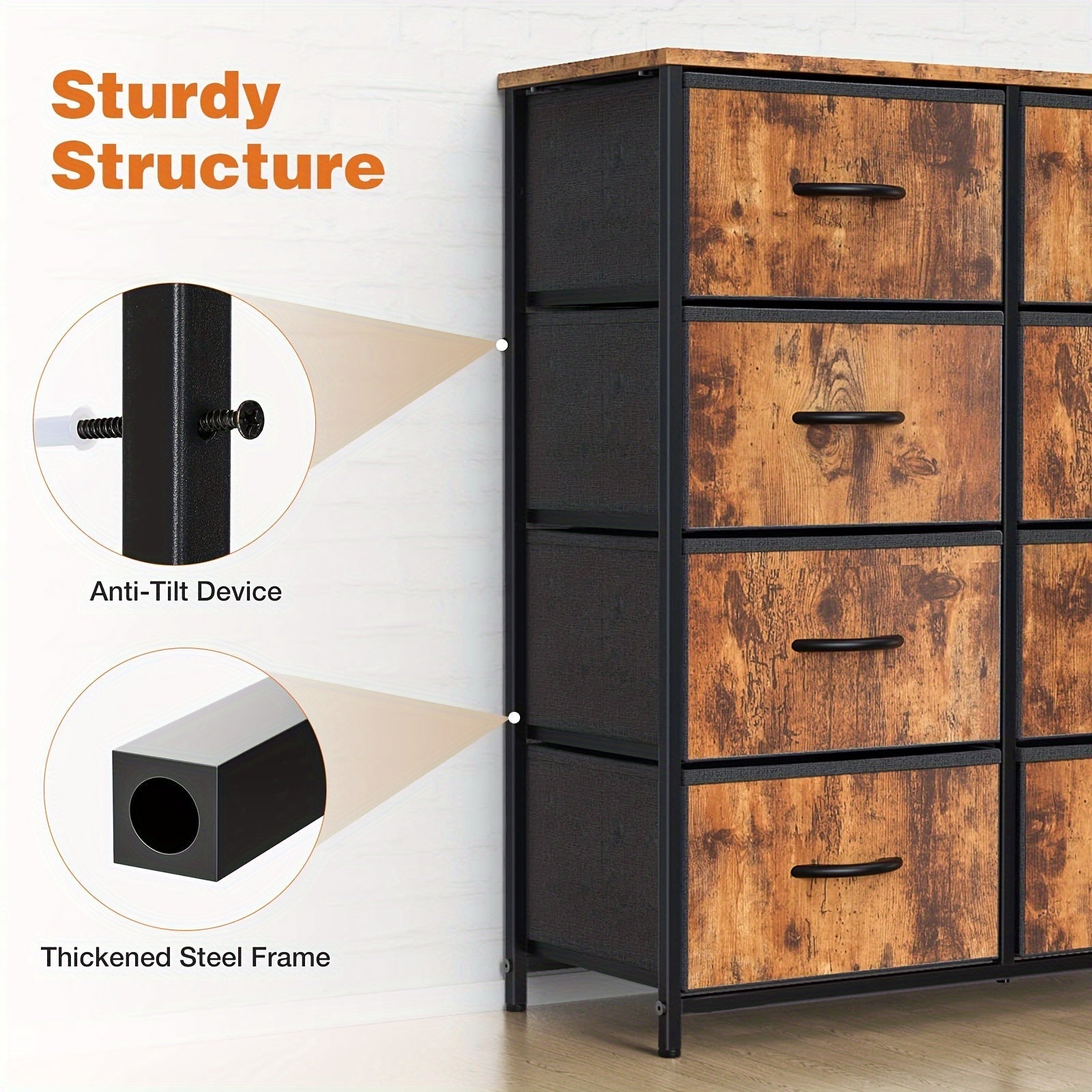 8-Drawer Fabric Storage Dresser