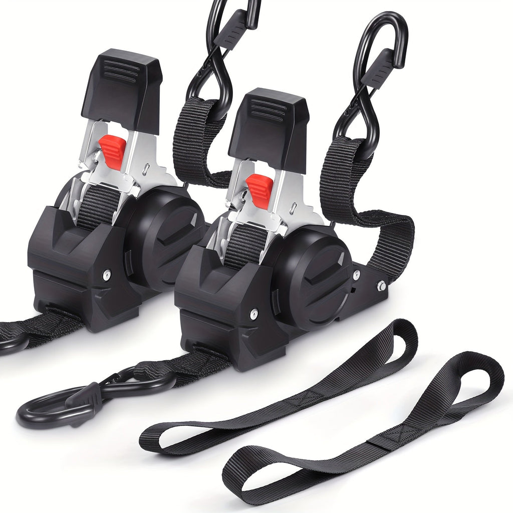 4-Pack Retractable Ratchet Tie-Down Straps
