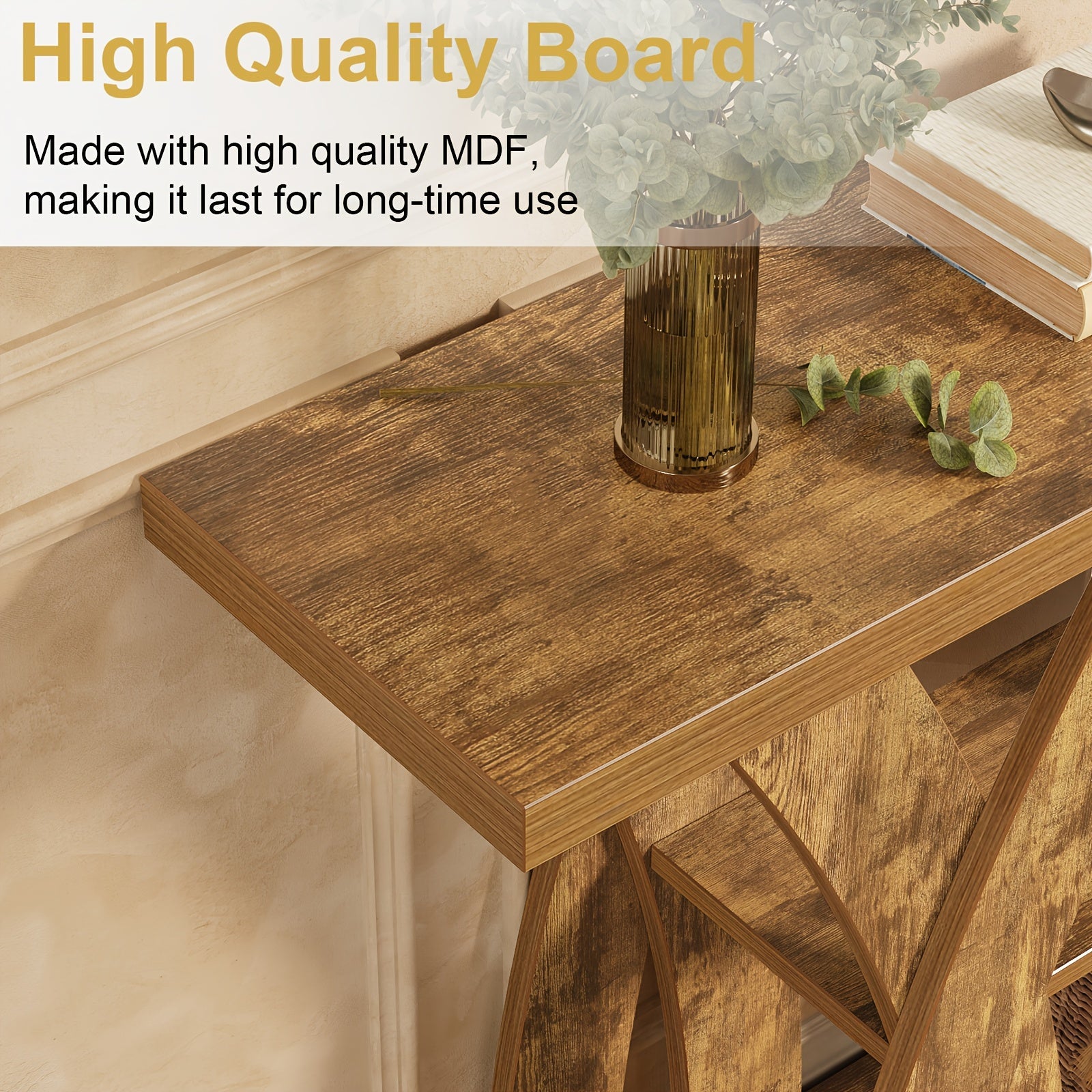 55" Rustic Console Table with Shelf