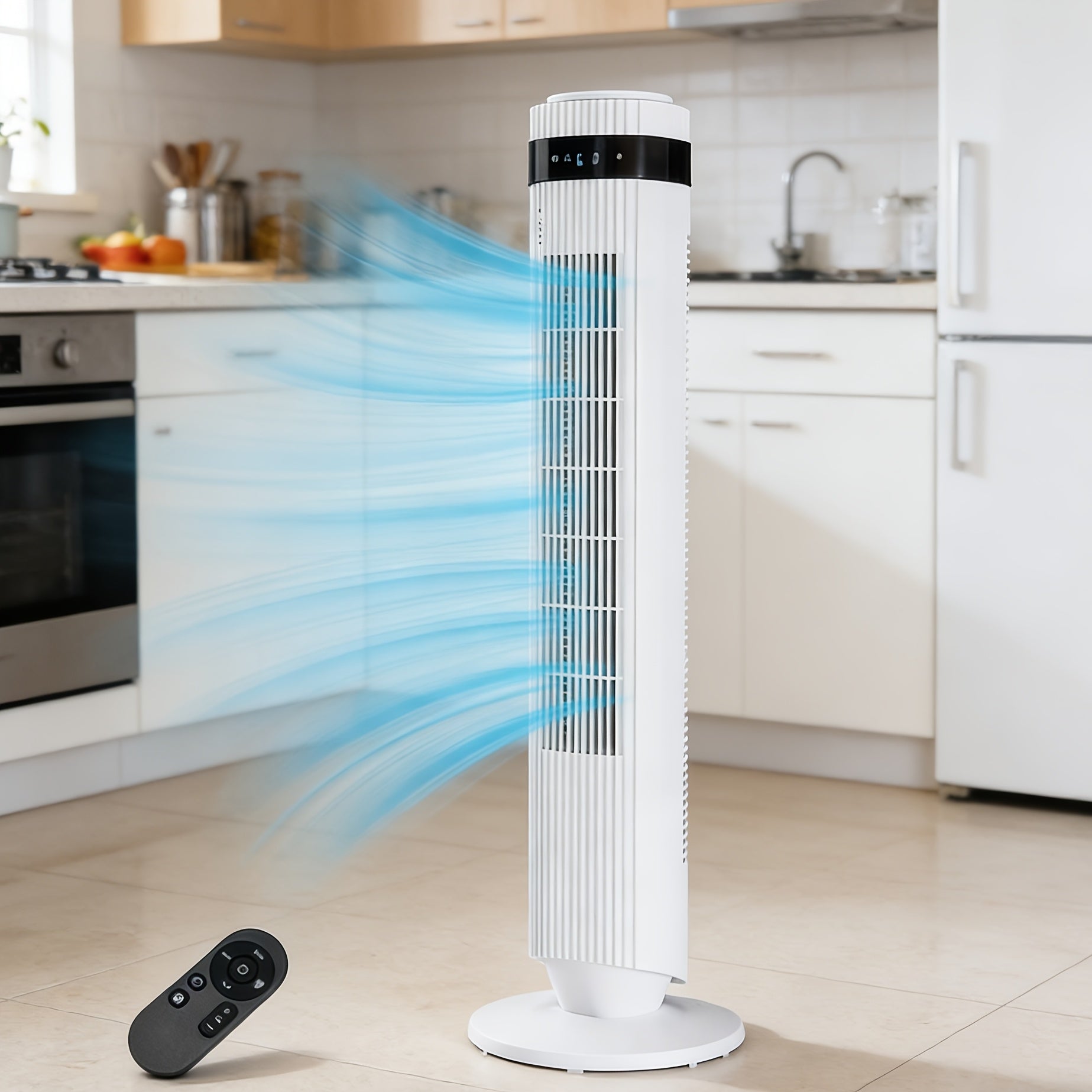 Bladeless Tower Fan with Remote & 12H Timer