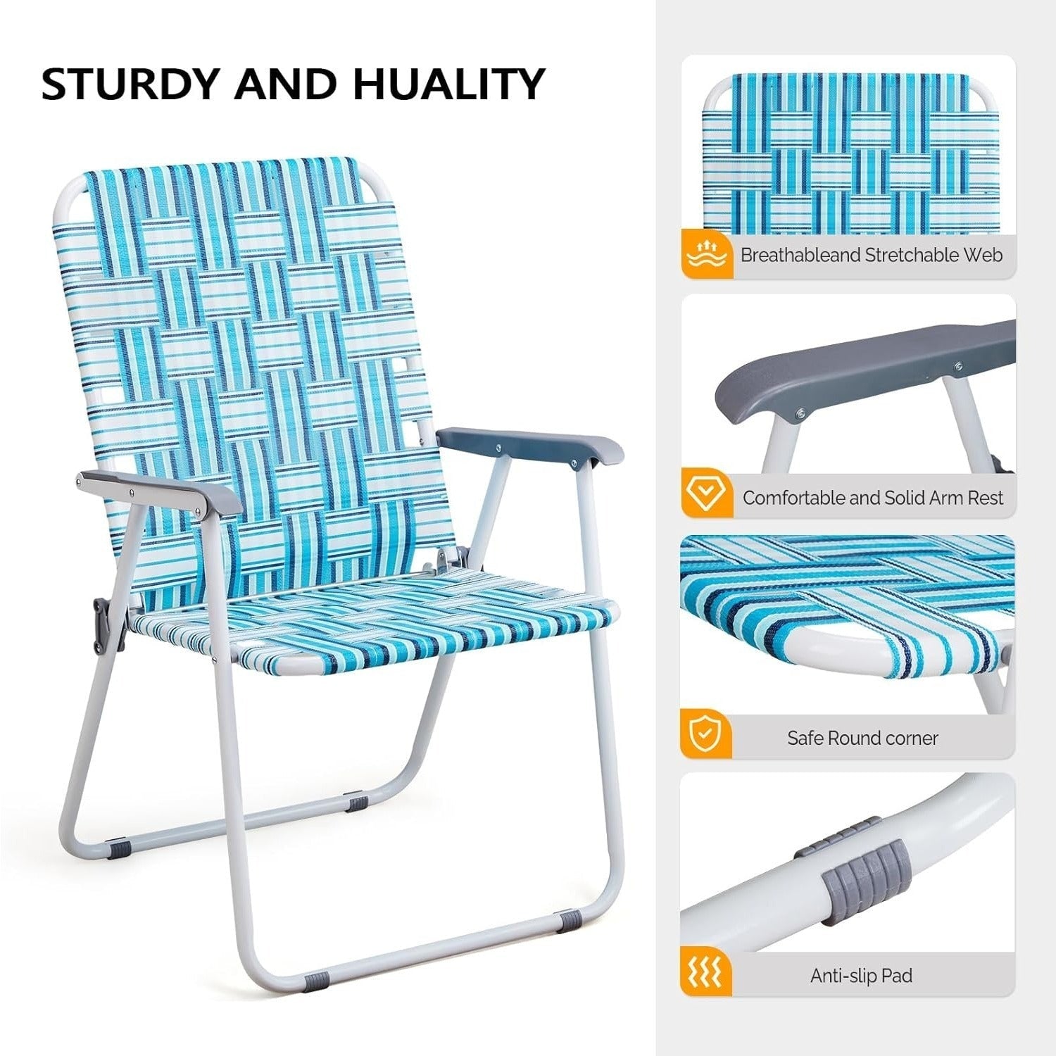 2-Pack Folding Outdoor Webbed Chairs