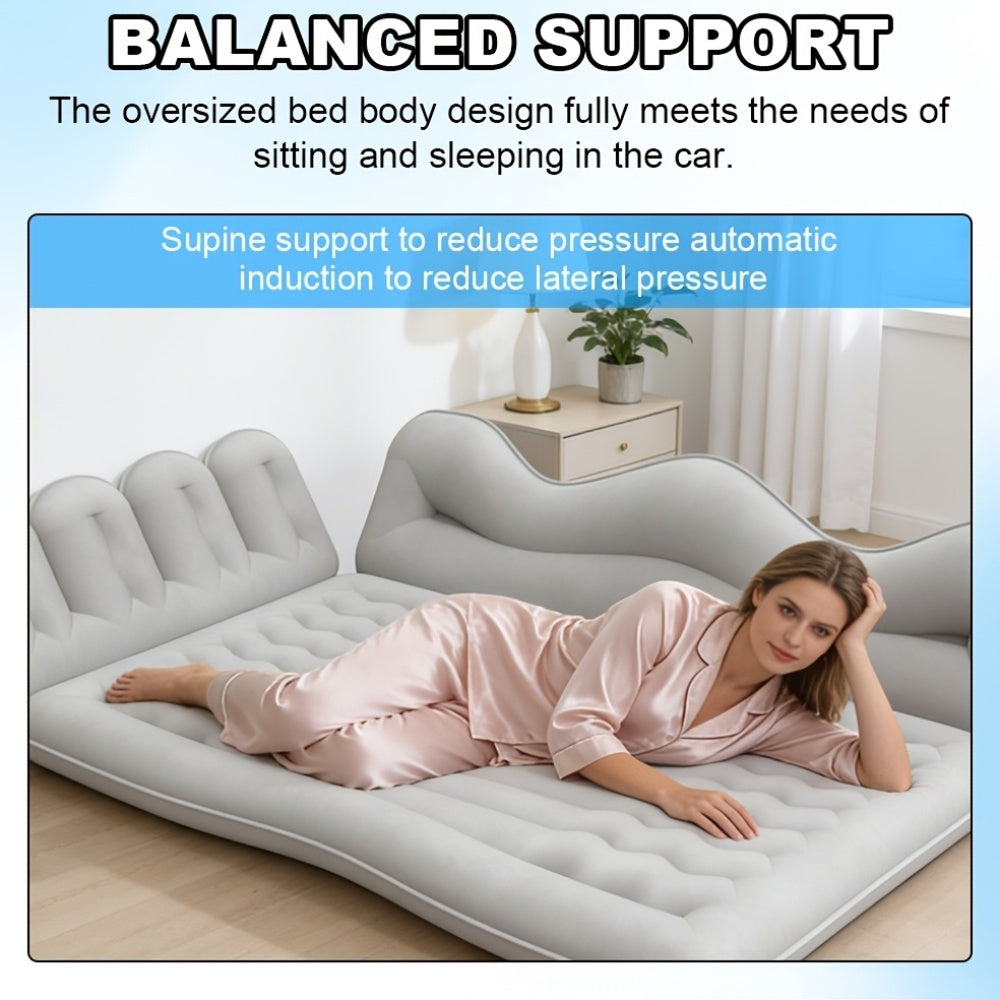 Inflatable Car Backseat Mattress with Pump & Pillows