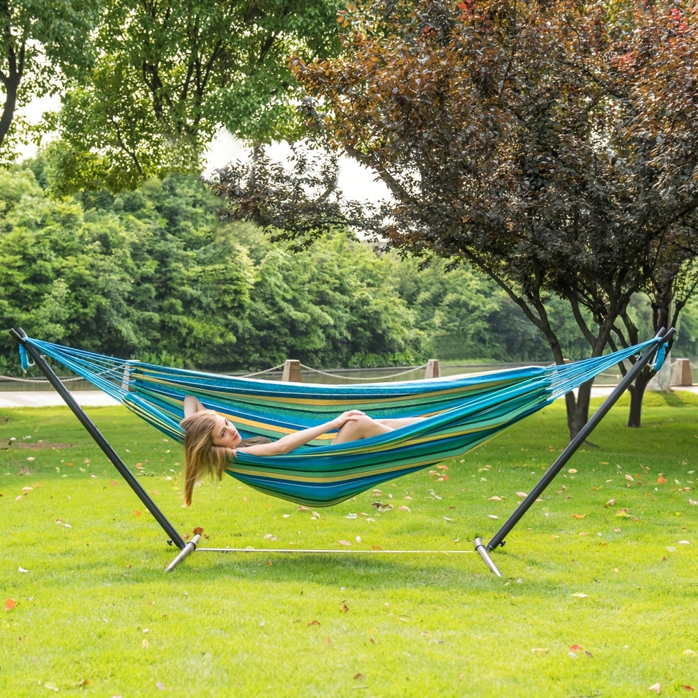 Heavy-Duty Double Hammock with Steel Stand