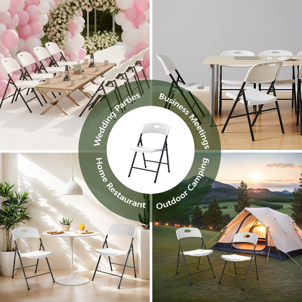 White Folding Chairs – 2/4/6 Pack