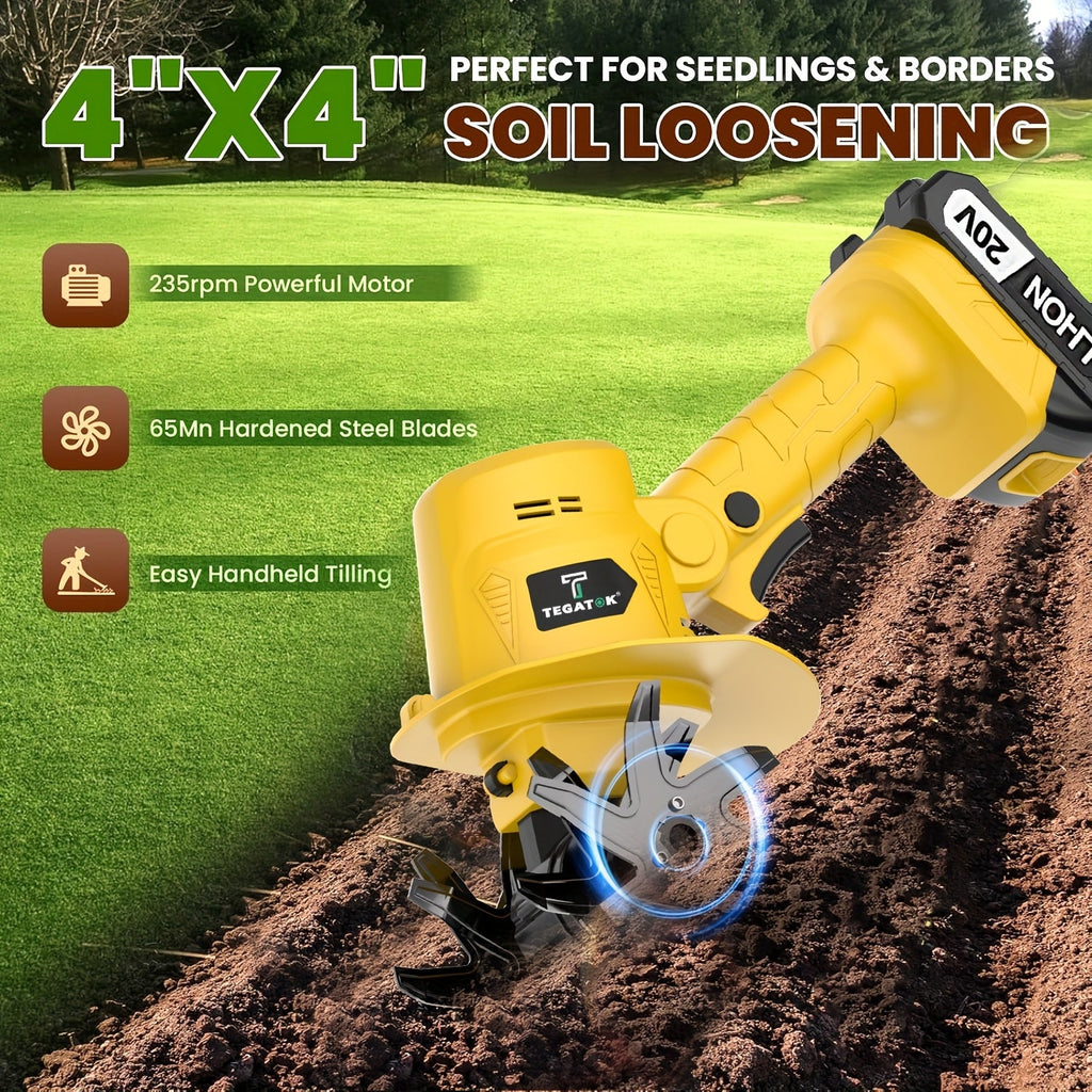 20V Cordless Garden Tiller & Cultivator