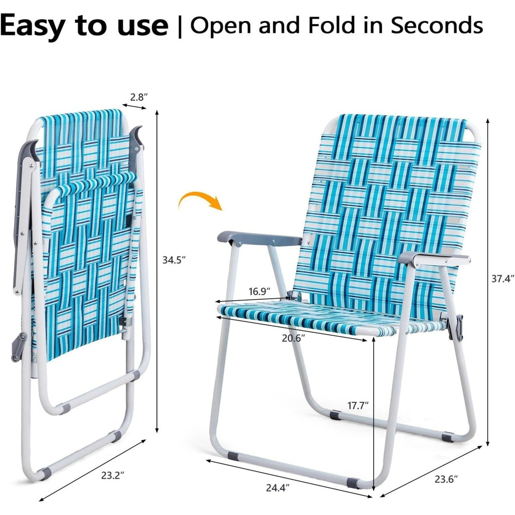 2-Pack Folding Outdoor Webbed Chairs