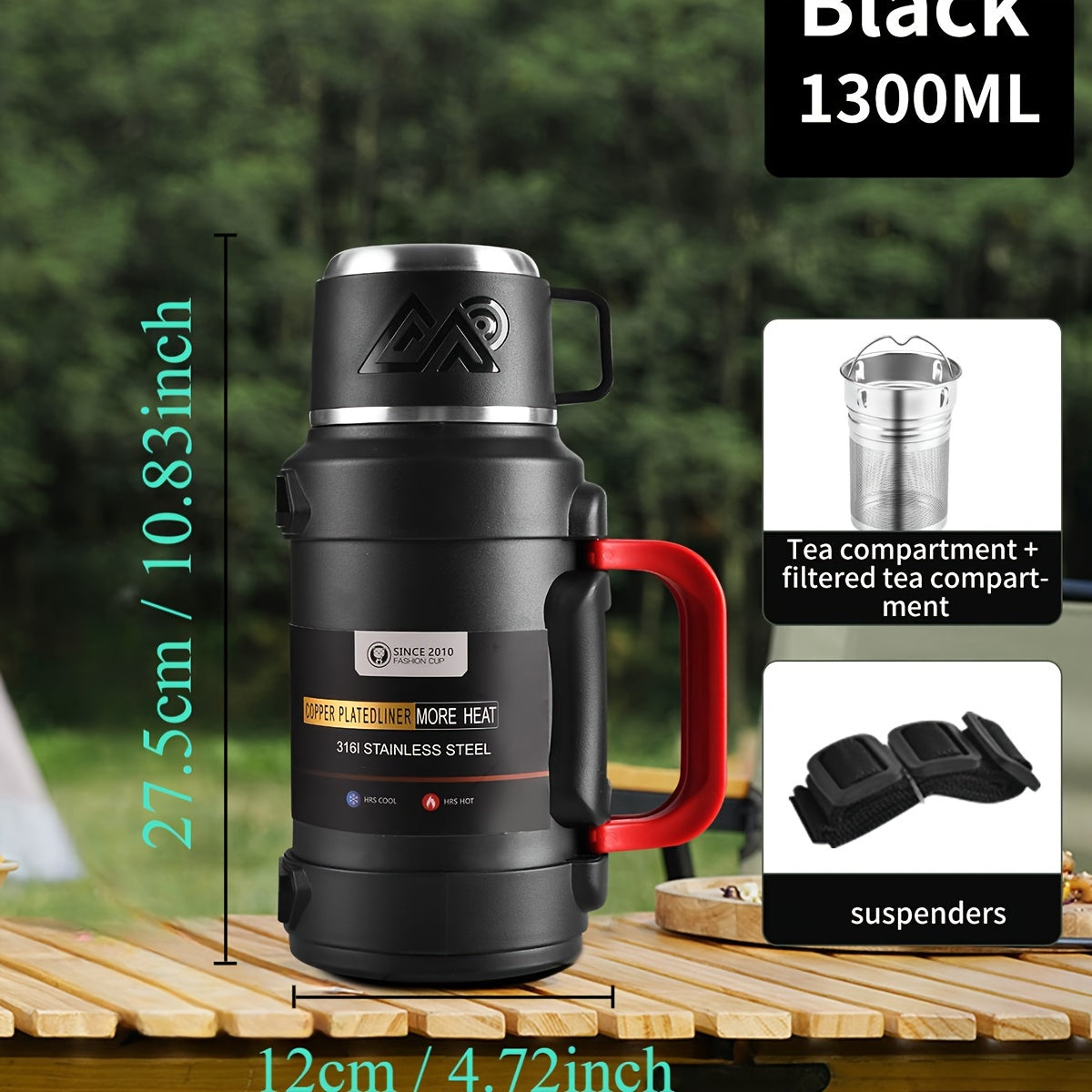 Large Insulated Stainless Steel Thermos