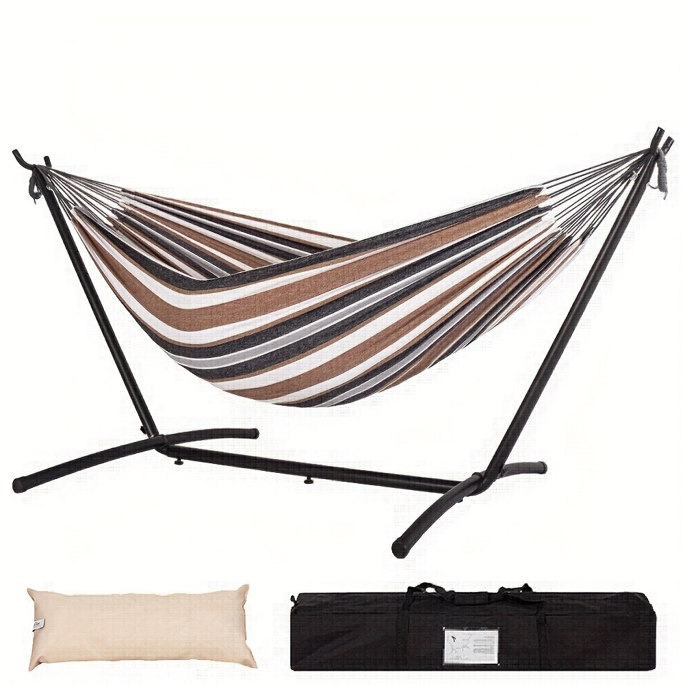 Heavy-Duty Double Hammock with Steel Stand