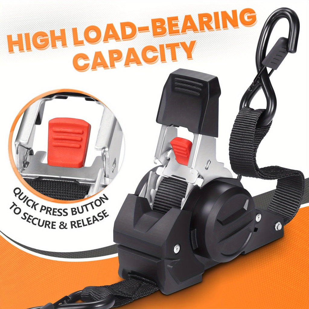 4-Pack Retractable Ratchet Tie-Down Straps