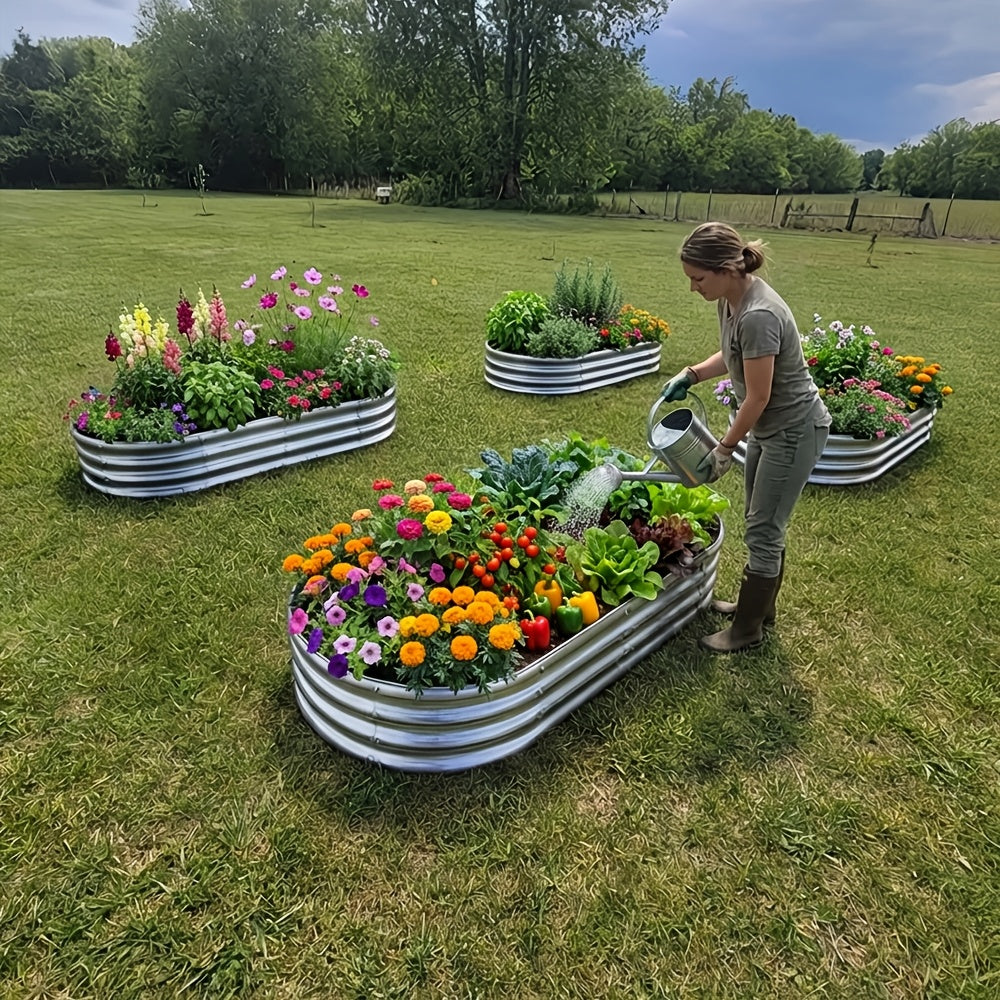 4x2x1FT Galvanized Raised Garden Bed