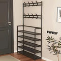 2-in-1 Shoe Rack & Coat Hook Organizer