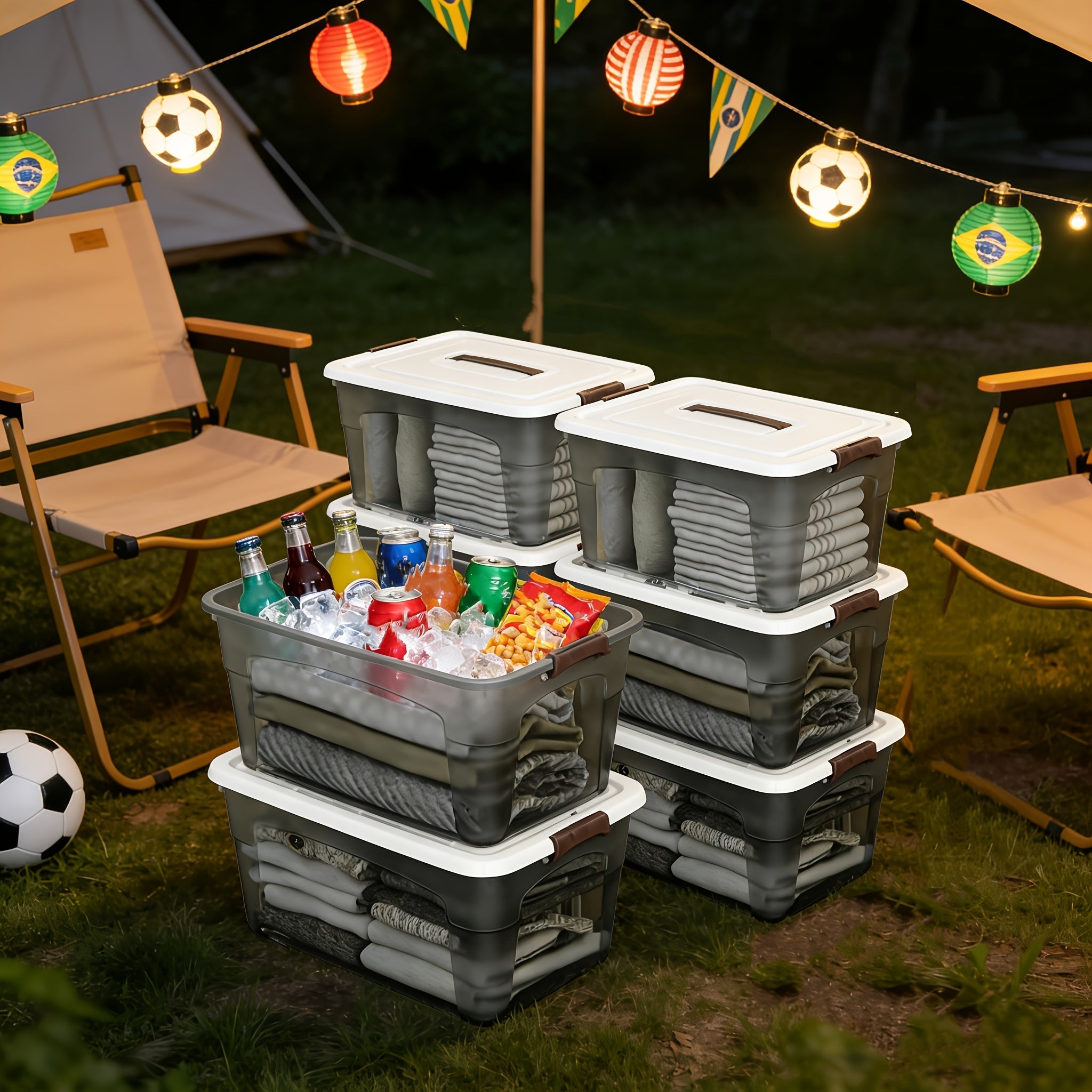 4-Piece Stackable Clear Storage Box Set