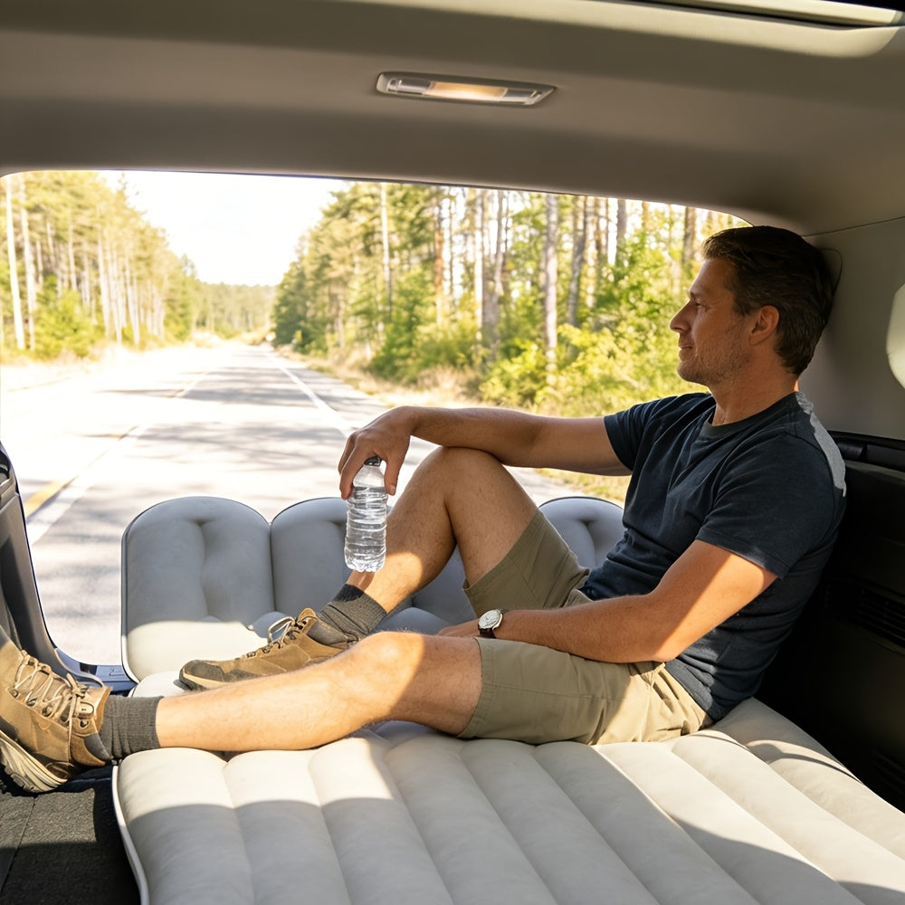 Inflatable Car Backseat Mattress with Pump & Pillows