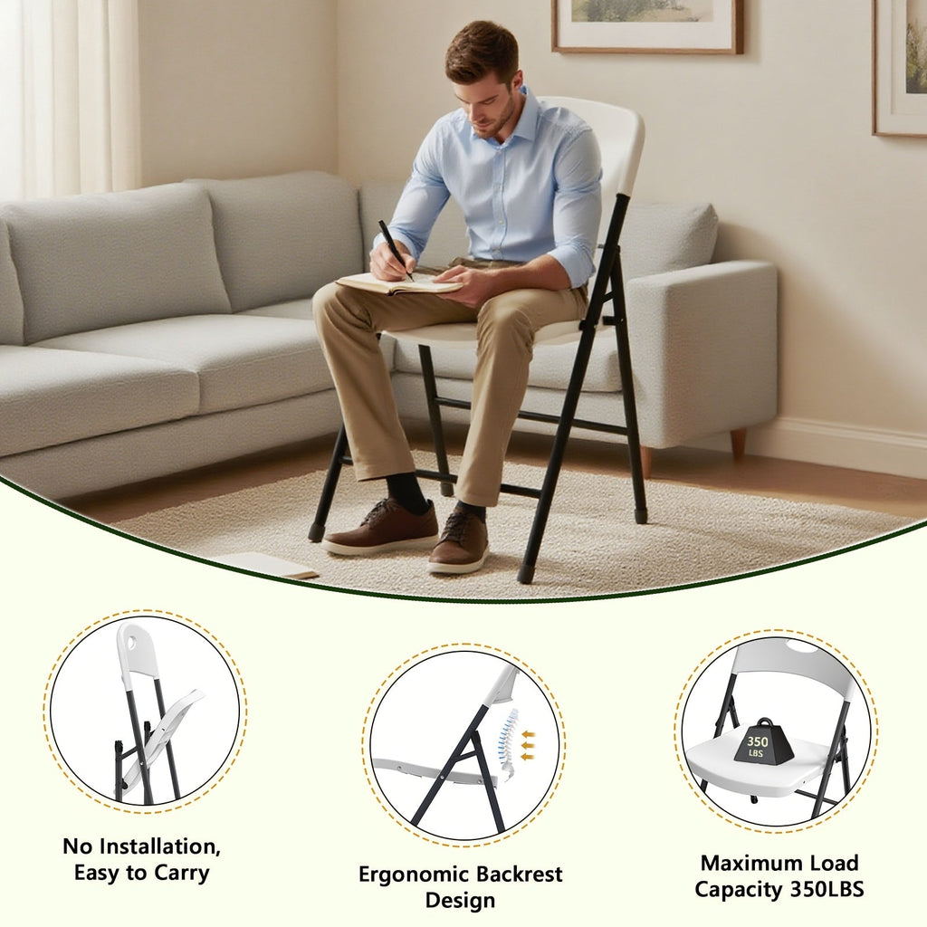 White Folding Chairs – 2/4/6 Pack