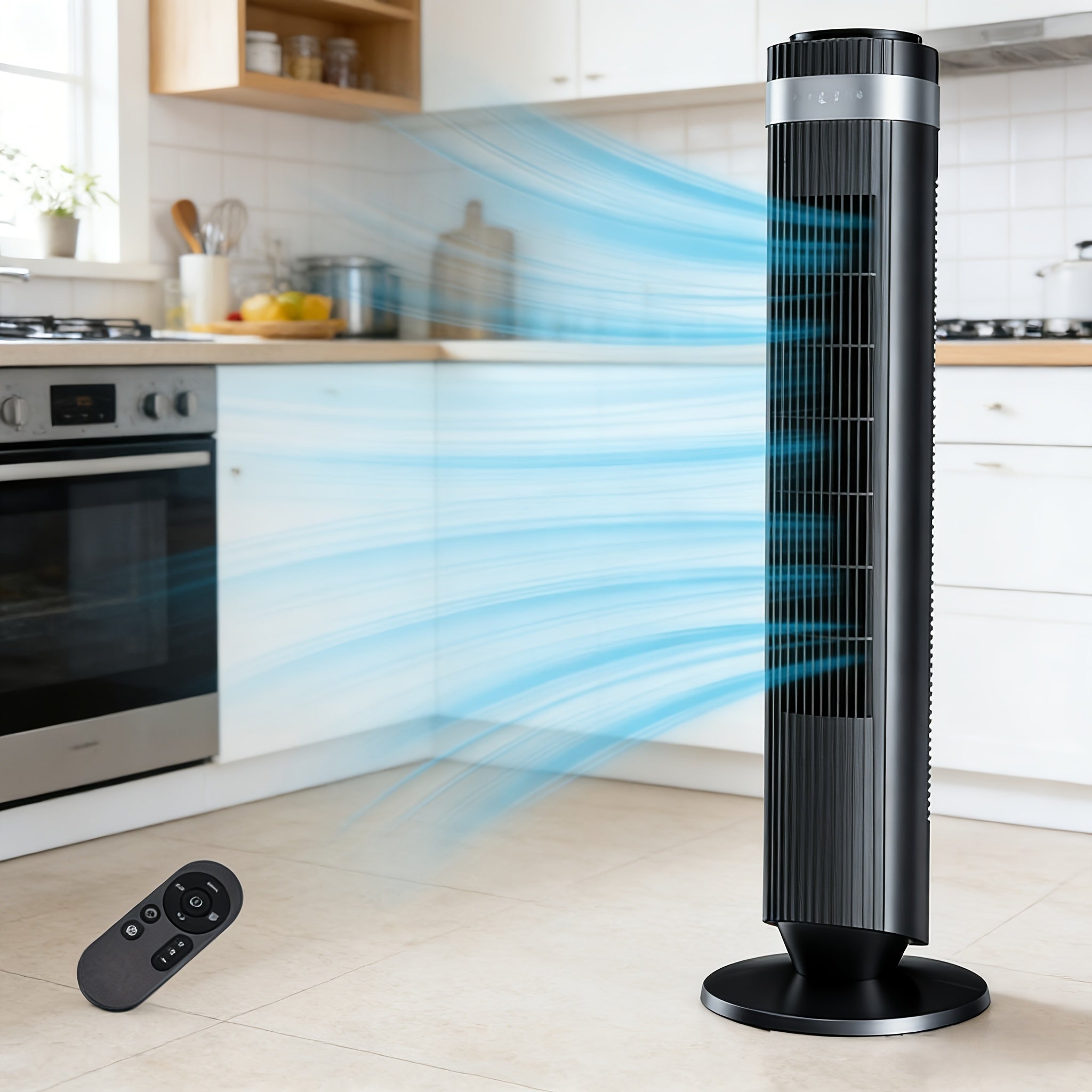 Bladeless Tower Fan with Remote & 12H Timer