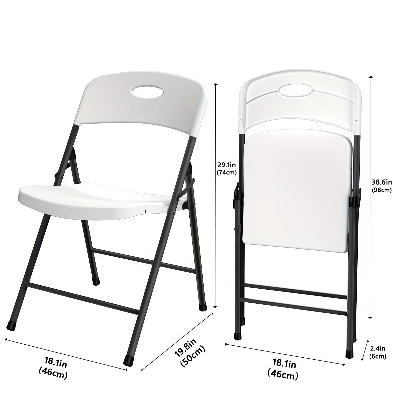 White Folding Chairs – 2/4/6 Pack