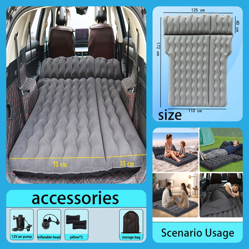 Inflatable Car Backseat Mattress with Pump & Pillows