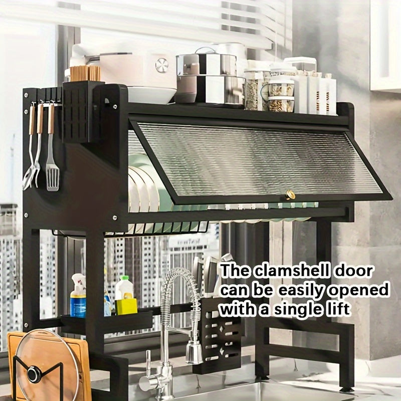 Over-the-Sink Dish Drying Rack with Cover