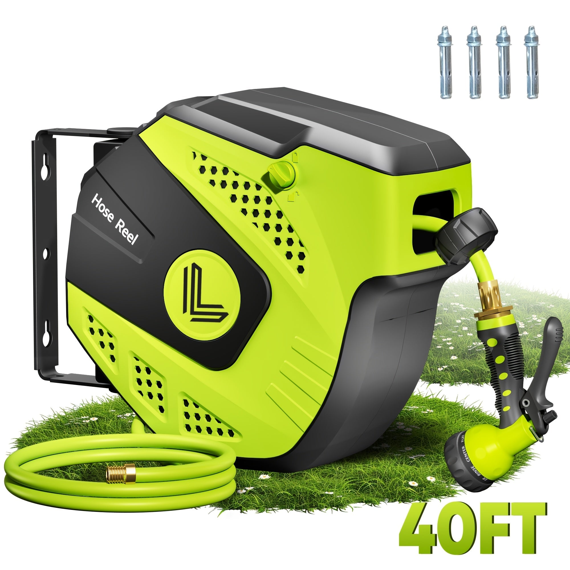 Retractable Wall-Mounted Garden Hose Reel