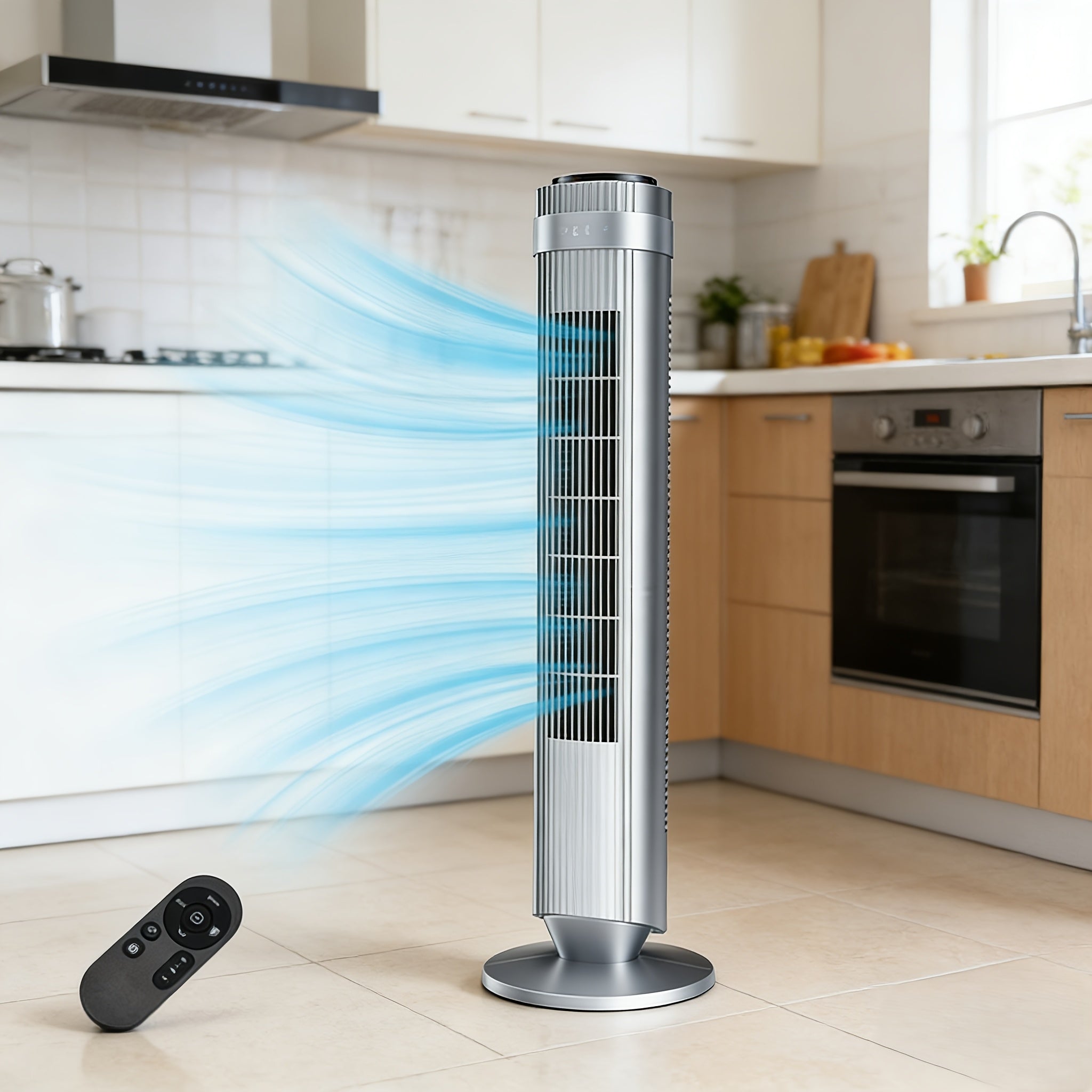 Bladeless Tower Fan with Remote & 12H Timer