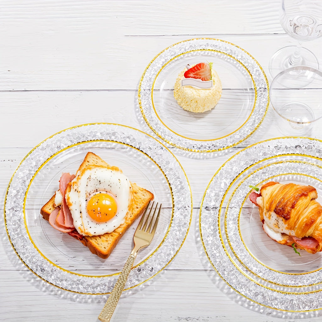 50-Piece Clear Party Dinnerware Set