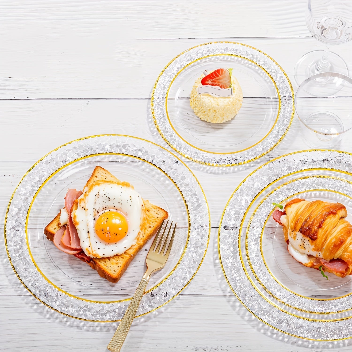 50-Piece Clear Party Dinnerware Set