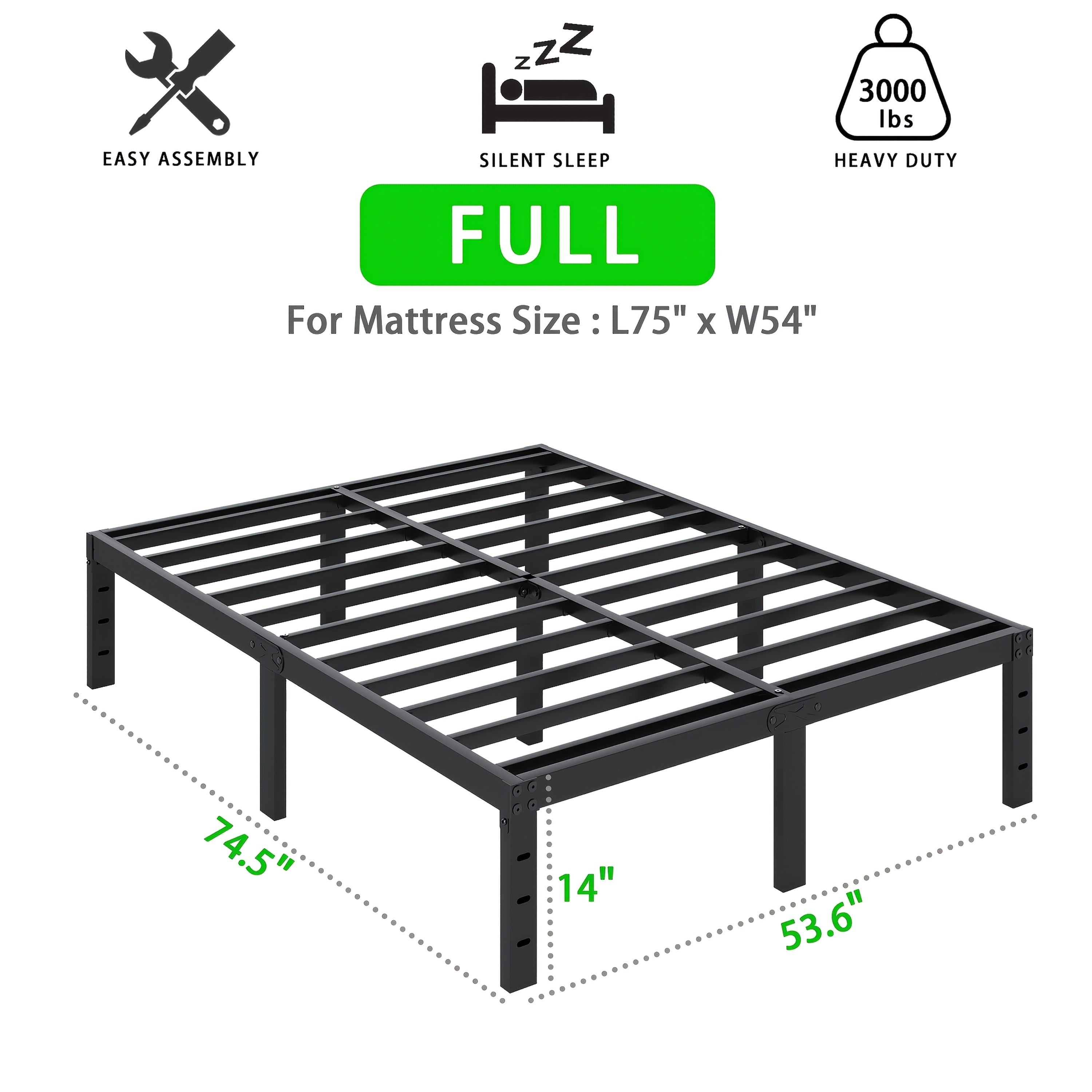 Heavy-Duty Metal Platform Bed Frame