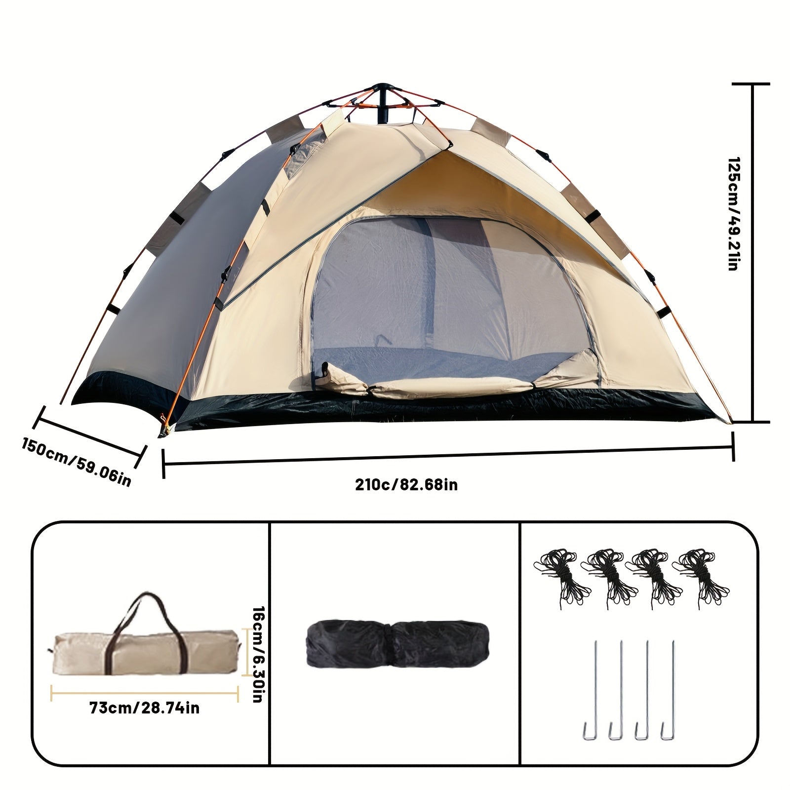 3–4 Person Pop-Up Camping Tent