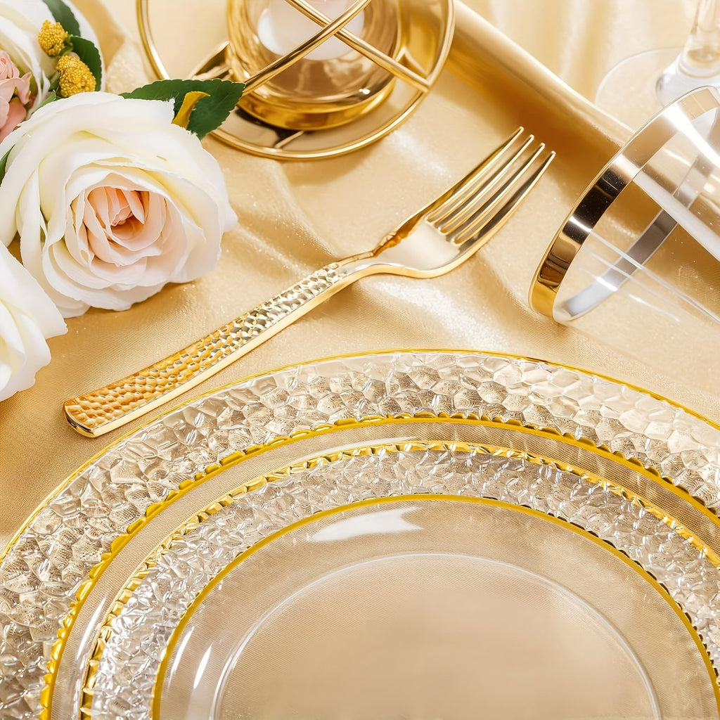 50-Piece Clear Party Dinnerware Set
