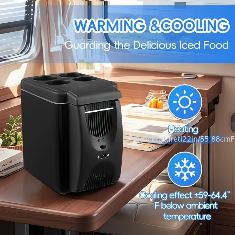 6L Portable Car Cooler & Warmer Mini Fridge