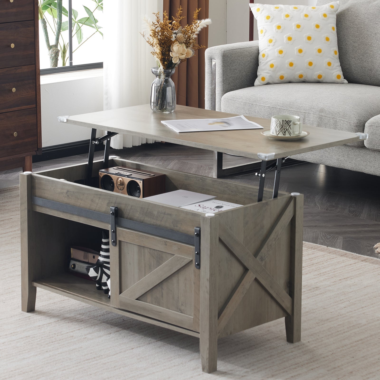 36" Farmhouse Lift-Top Coffee Table