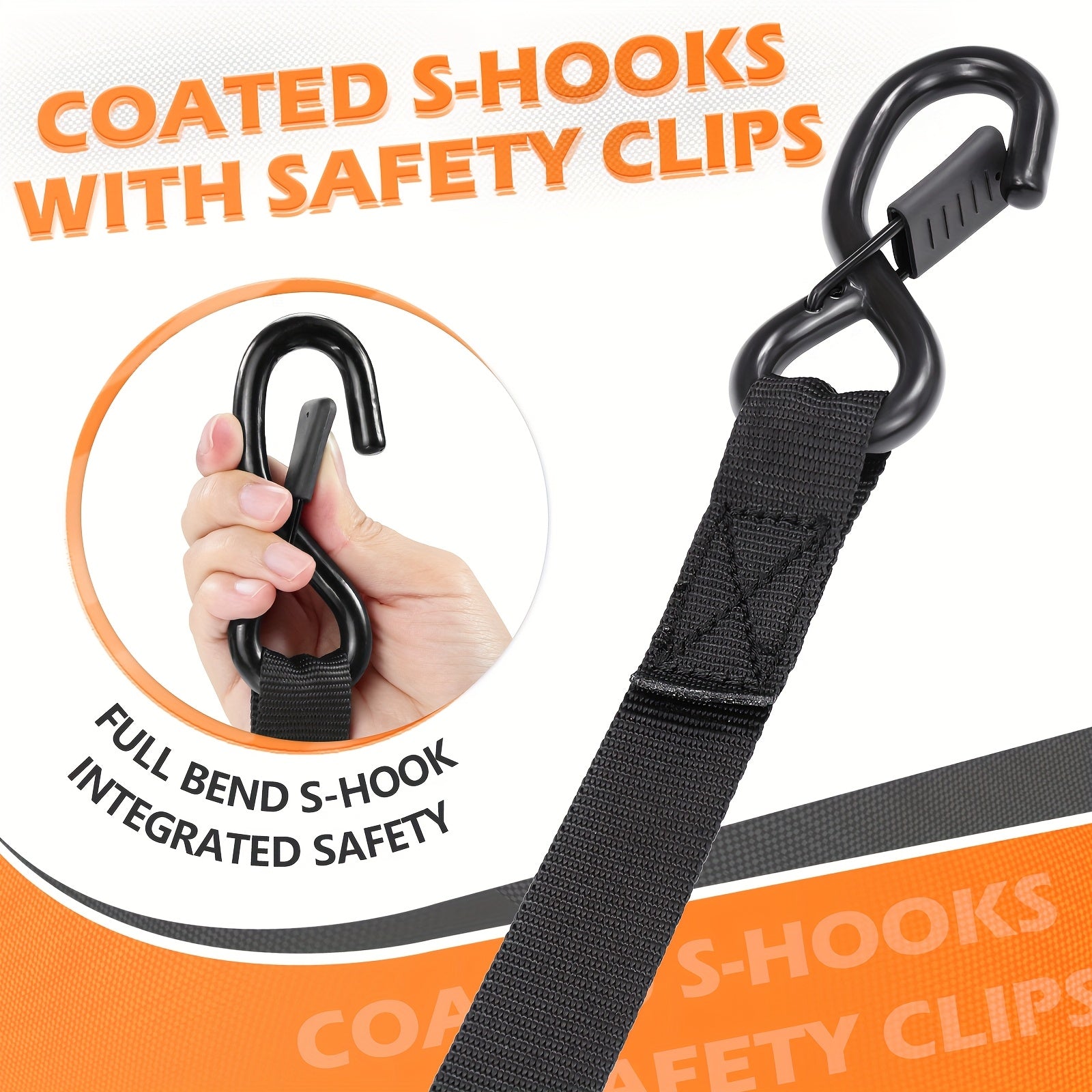 4-Pack Retractable Ratchet Tie-Down Straps