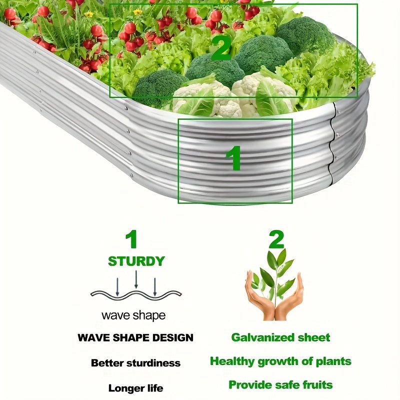 4x2x1FT Galvanized Raised Garden Bed