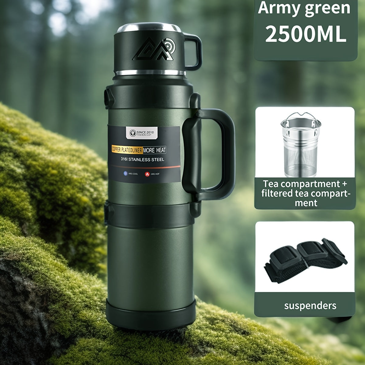 Large Insulated Stainless Steel Thermos