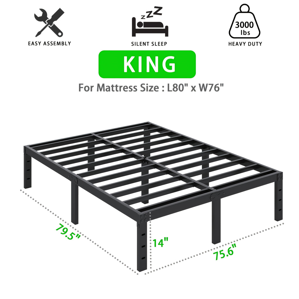 Heavy-Duty Metal Platform Bed Frame