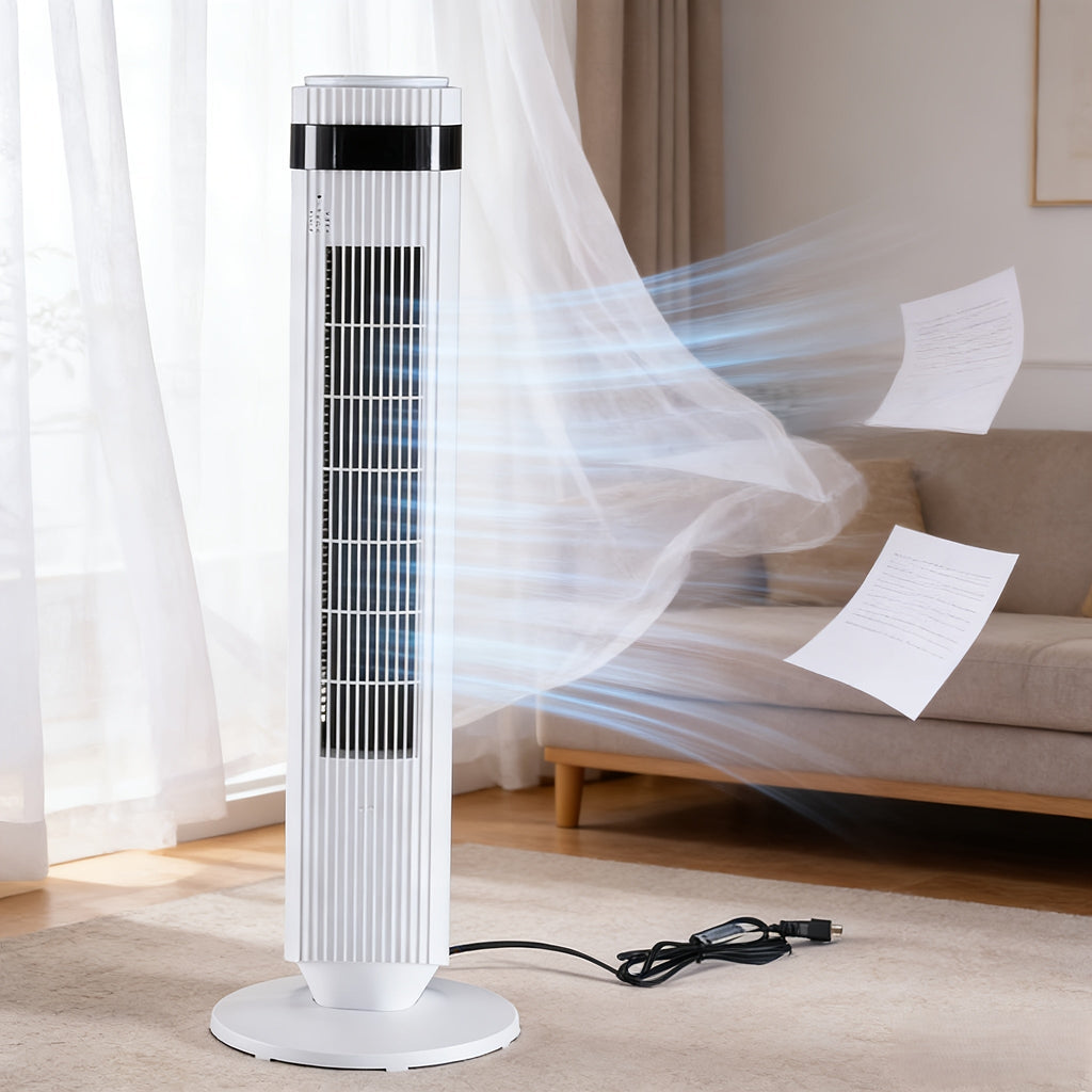 Bladeless Tower Fan with Remote & 12H Timer