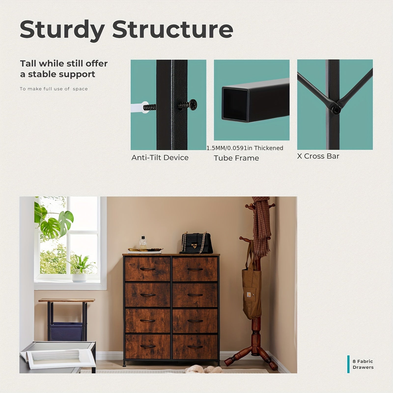 8-Drawer Fabric Storage Dresser
