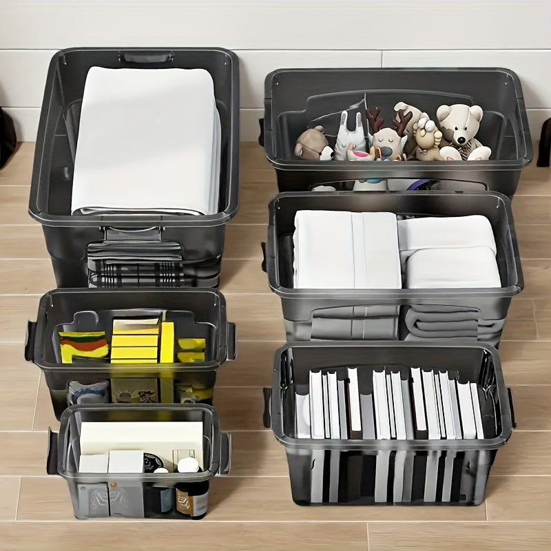 4-Piece Stackable Clear Storage Box Set